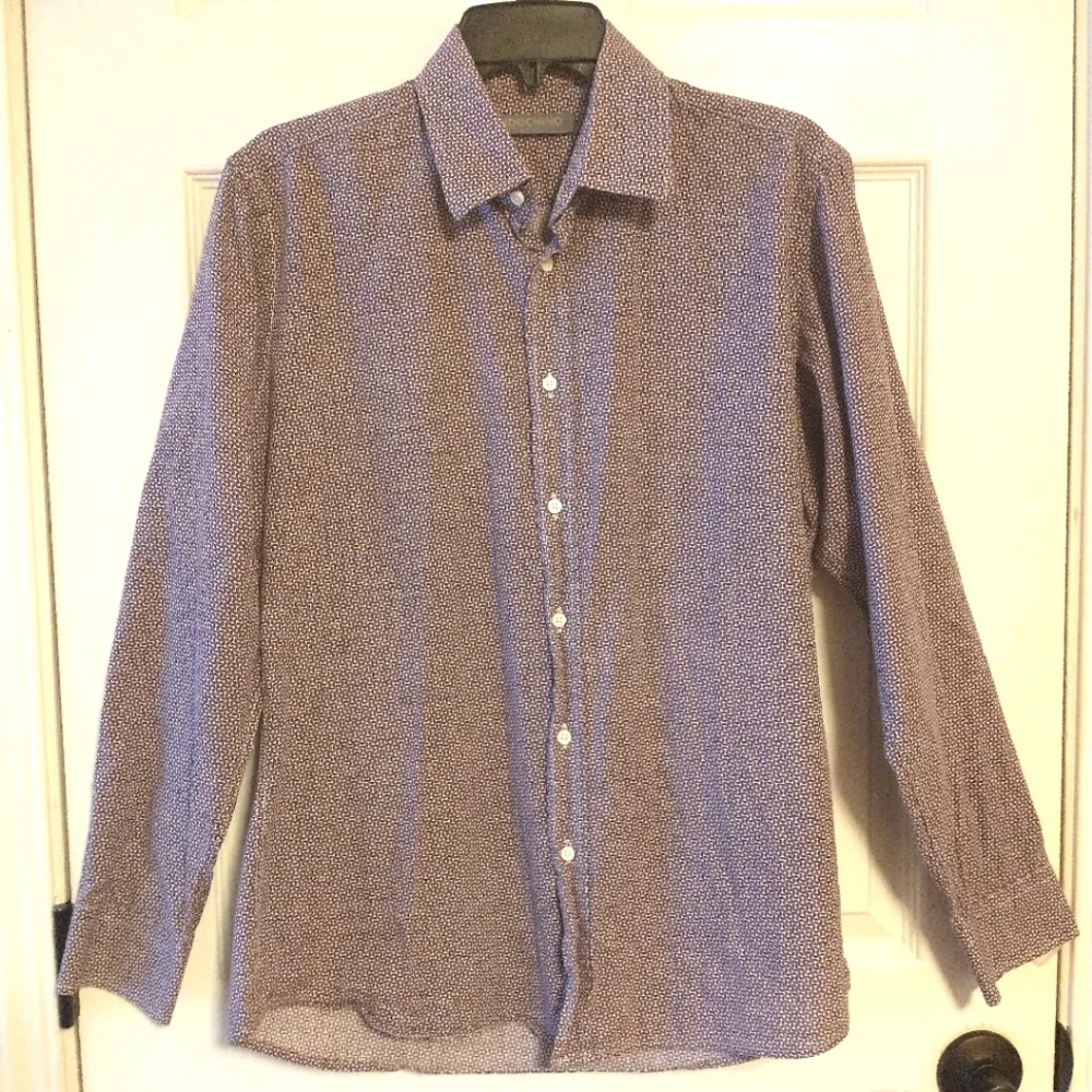 Indochino Button Front Patterned Cotton Shirt